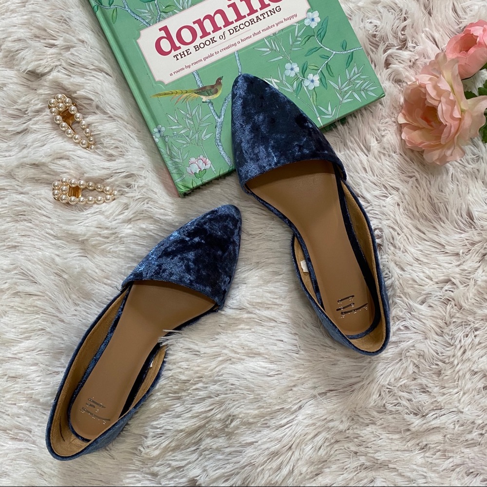 A New Day Blue Velvet Flats